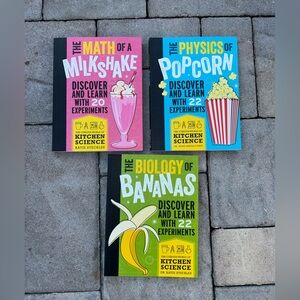 (3) Science Kid Books Curious World of Kitchen Science Bananas, Popcorn & Milk